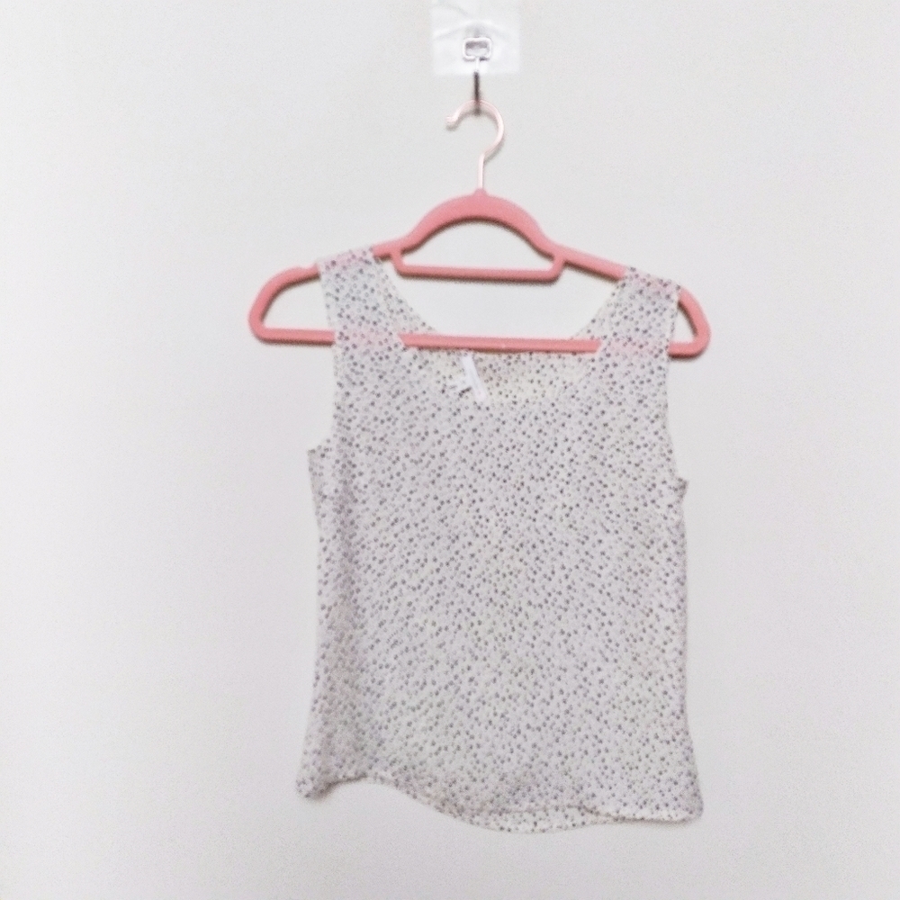Escada Black and White Abstract Print 100% Silk Tank Top Size 34